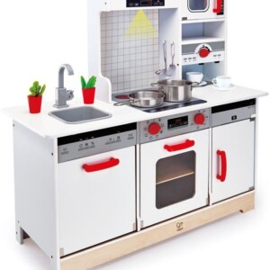 Hape All-in-1 Kitchen - Μεγάλη Επαγγελματική Κουζίνα Με Φώτα Και Ήχους - Περιλαμβάνει Κατσαρόλες Και Αξεσουάρ - 14 Τεμ.