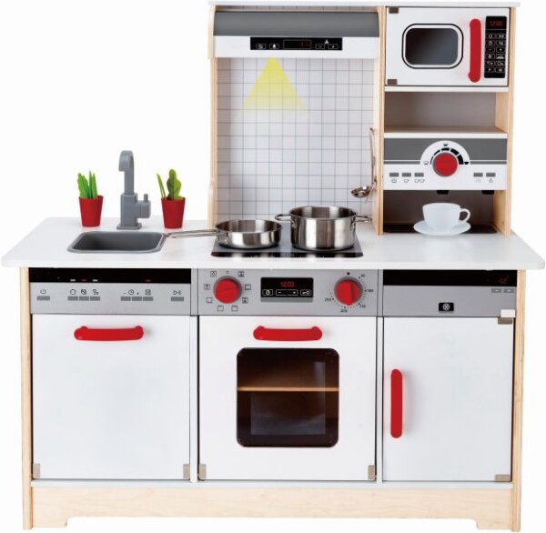 Hape All-in-1 Kitchen - Μεγάλη Επαγγελματική Κουζίνα Με Φώτα Και Ήχους - Περιλαμβάνει Κατσαρόλες Και Αξεσουάρ - 14 Τεμ. - Image 5