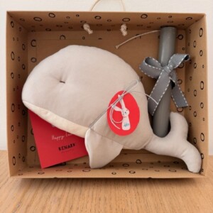 Λαμπάδα soft toy "Φάλαινα" γκρι