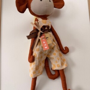 Λαμπάδα "Monkey" με σαλοπέτα πουά κίτρινο