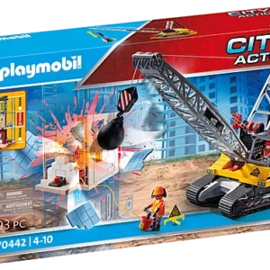 Playmobil "Γερανός κατεδάφισης με ερπύστριες και δομικά στοιχεία"