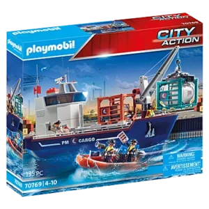 Playmobil 'Φορτηγό πλοίο και ταχύπλοο σκάφος τελωνειακών'