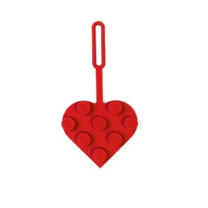 LEGO® 3x3 Heart Bag Tag – Red